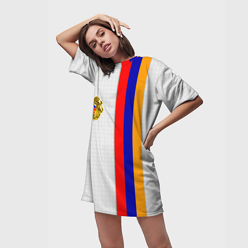 Женская длинная футболка I Love Armenia / 3D-принт – фото 3