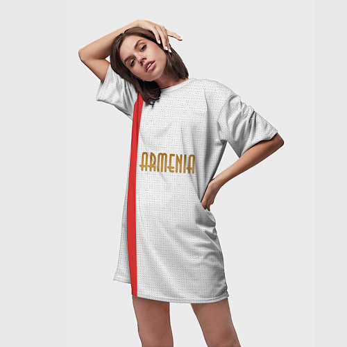 Женская длинная футболка Armenia Line / 3D-принт – фото 3