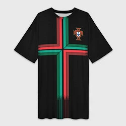 Футболка женская длинная Сборная Португалии: Альтернатива ЧМ-2018, цвет: 3D-принт