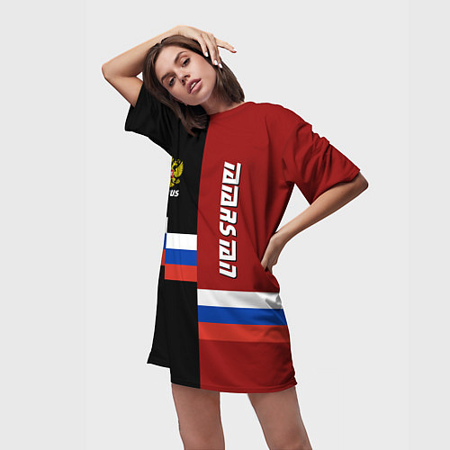 Женская длинная футболка Tatarstan, Russia / 3D-принт – фото 3