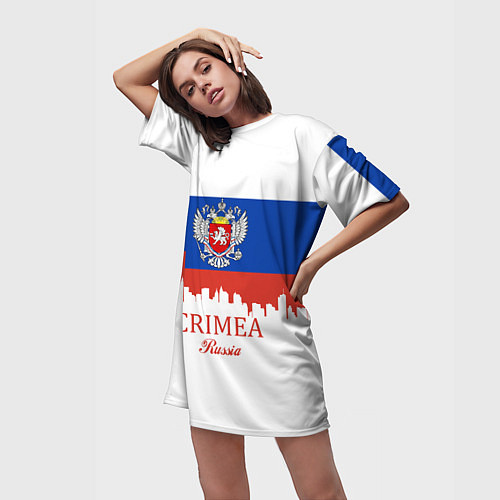Женская длинная футболка Crimea, Russia / 3D-принт – фото 3