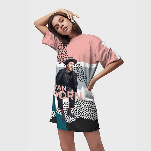 Женская длинная футболка Ivan Dorn / 3D-принт – фото 3