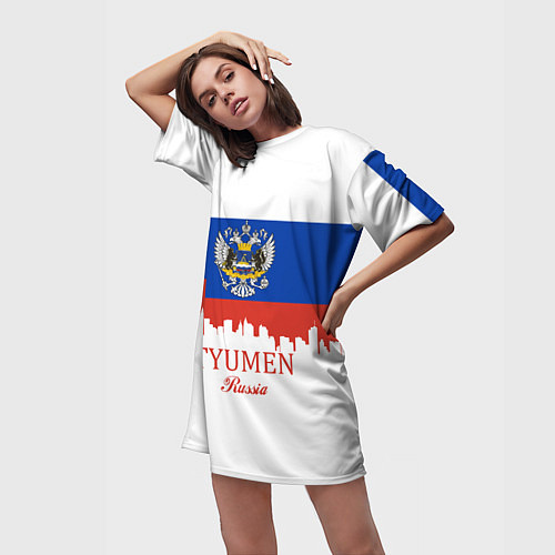 Женская длинная футболка Tyumen: Russia / 3D-принт – фото 3