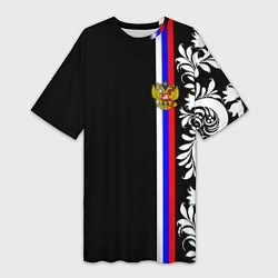 Женская длинная футболка Россия: цветочная коллекция