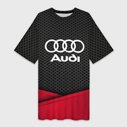 Футболка женская длинная Audi: Grey Carbon, цвет: 3D-принт