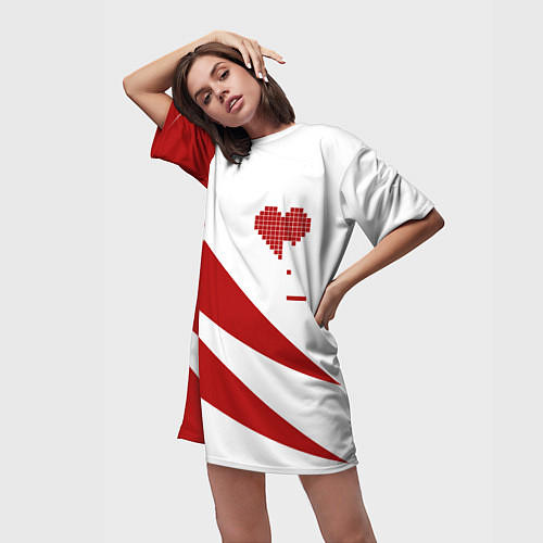 Женская длинная футболка Игра в сердца / 3D-принт – фото 3