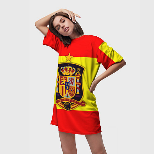 Женская длинная футболка Сборная Испании / 3D-принт – фото 3
