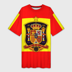 Футболка женская длинная Сборная Испании, цвет: 3D-принт