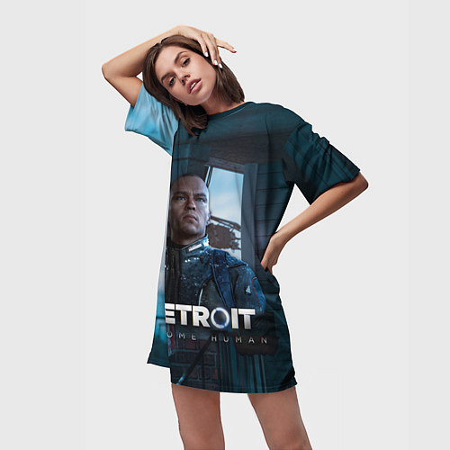 Женская длинная футболка Detroit: Markus / 3D-принт – фото 3