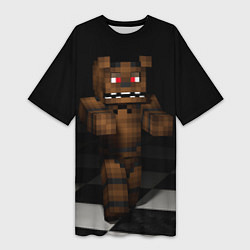 Футболка женская длинная Minecraft: Freddy FNAF, цвет: 3D-принт