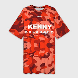 Футболка женская длинная Kenny: Obladaet Camo, цвет: 3D-принт