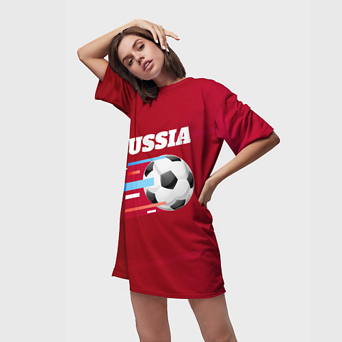 Женская длинная футболка Russia Football / 3D-принт – фото 3