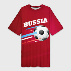 Футболка женская длинная Russia Football, цвет: 3D-принт