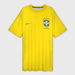 Футболка женская длинная Сборная Бразилии, цвет: 3D-принт