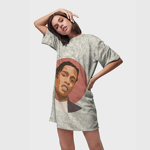 Женская длинная футболка ASAP Rocky: Runrise / 3D-принт – фото 3
