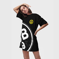 Футболка женская длинная Borussia Dortmund: Exclusive, цвет: 3D-принт — фото 2