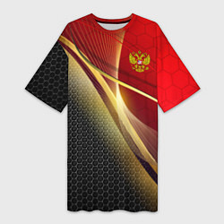 Футболка женская длинная RUSSIA SPORT: Gold Collection, цвет: 3D-принт
