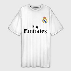 Футболка женская длинная FC Real Madrid: Ramos Home 18-19, цвет: 3D-принт