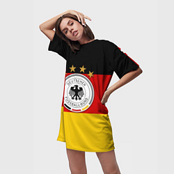 Футболка женская длинная Немецкий футбол, цвет: 3D-принт — фото 2