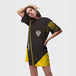 Футболка женская длинная Alpinism: Yellow Russia, цвет: 3D-принт — фото 2