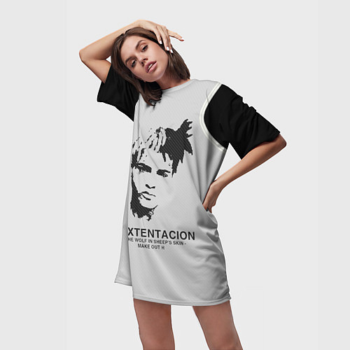 Женская длинная футболка XXXTentacion RIP / 3D-принт – фото 3