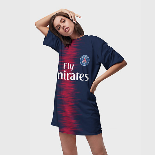 Женская длинная футболка FC PSG Cavani 18-19 / 3D-принт – фото 3