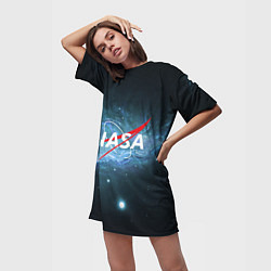 Футболка женская длинная NASA: Space Light, цвет: 3D-принт — фото 2