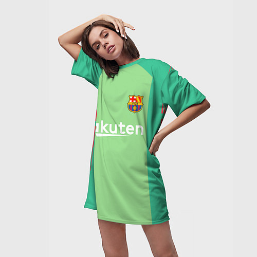 Женская длинная футболка Ter Stegen home 18-19 / 3D-принт – фото 3