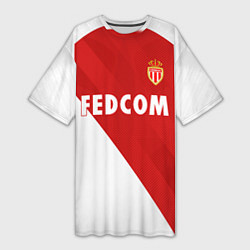 Футболка женская длинная FC Monaco: Home 18-19, цвет: 3D-принт
