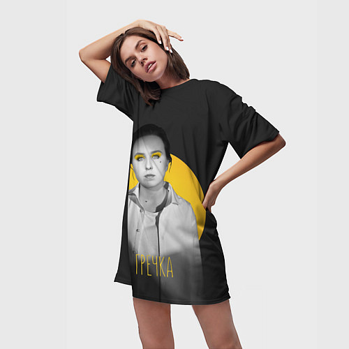 Женская длинная футболка Гречка: солнце / 3D-принт – фото 3