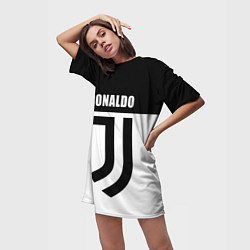 Футболка женская длинная Ronaldo Juve, цвет: 3D-принт — фото 2