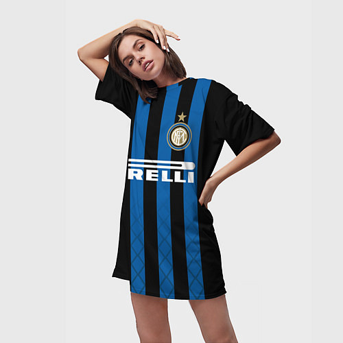 Женская длинная футболка Inter: Icardi 18-19 / 3D-принт – фото 3
