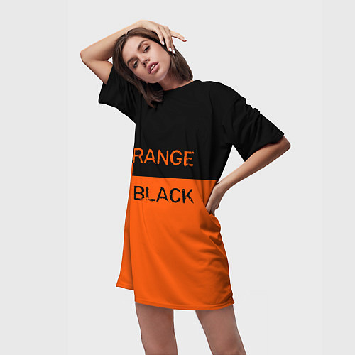 Женская длинная футболка Orange Is the New Black / 3D-принт – фото 3