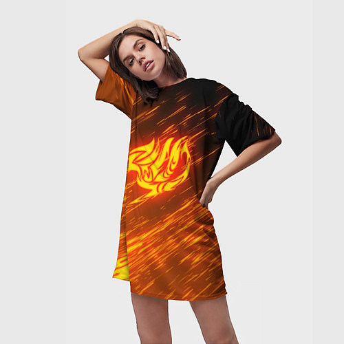 Женская длинная футболка NATSU DRAGNEEL / 3D-принт – фото 3