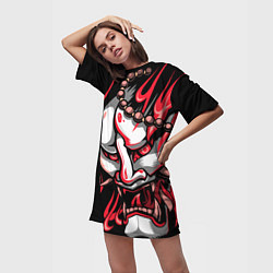 Футболка женская длинная Демон Они, цвет: 3D-принт — фото 2