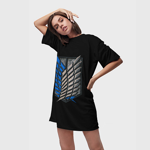 Женская длинная футболка Стальные крылья / 3D-принт – фото 3