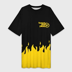 Женская длинная футболка 21 Pilots: Yellow Fire