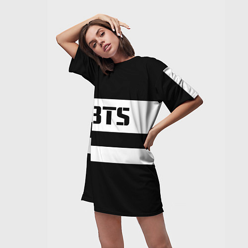 Женская длинная футболка BTS / 3D-принт – фото 3