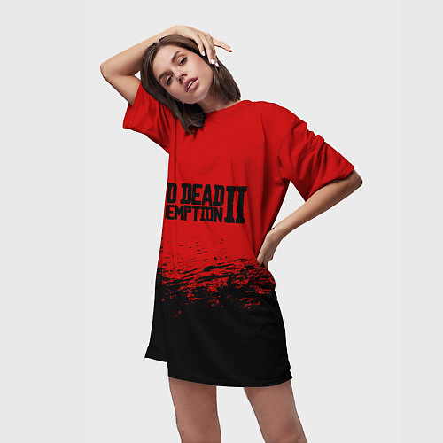 Женская длинная футболка Red Dead Redemption II / 3D-принт – фото 3