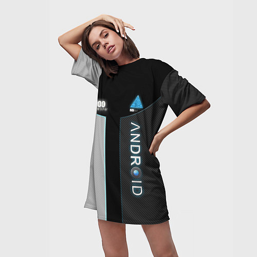 Женская длинная футболка Detroit: Android RK900 / 3D-принт – фото 3