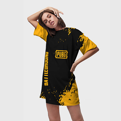 Женская длинная футболка PUBG: Black Fashion / 3D-принт – фото 3