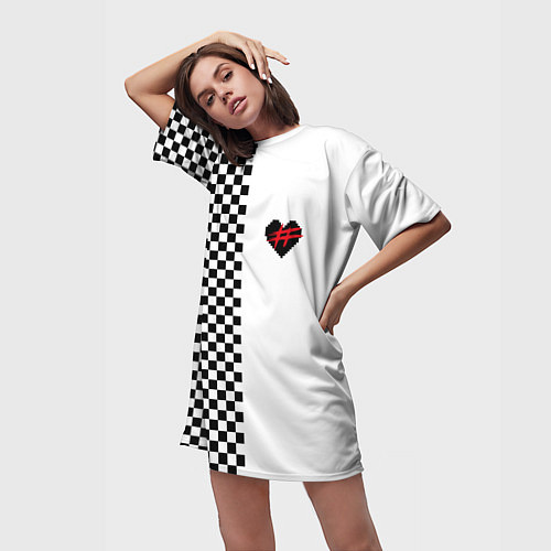 Женская длинная футболка ФРЕНДЗОНА: Шахматы / 3D-принт – фото 3