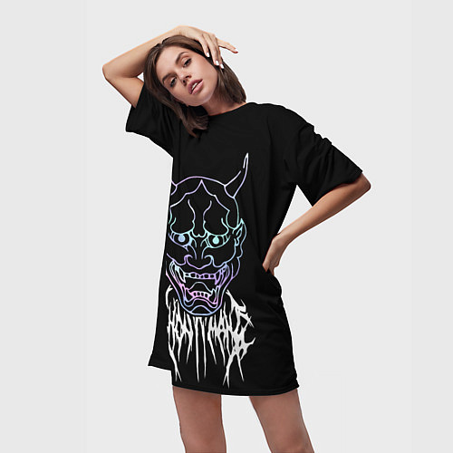 Женская длинная футболка Ghostemane / 3D-принт – фото 3
