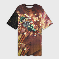 Футболка женская длинная Моя геройская академия, цвет: 3D-принт