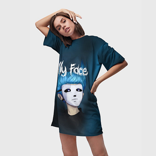 Женская длинная футболка Sally Face / 3D-принт – фото 3