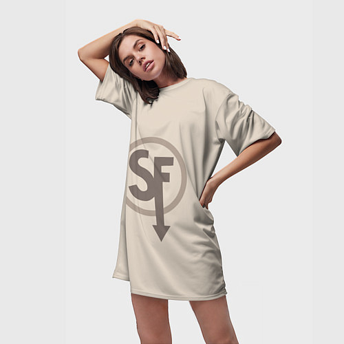 Женская длинная футболка SANITYS FALL / 3D-принт – фото 3