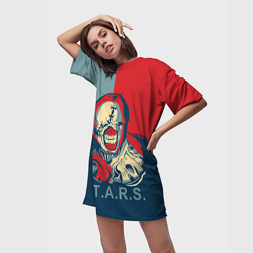 Женская длинная футболка STARS / 3D-принт – фото 3