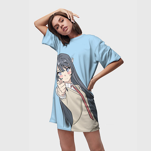 Женская длинная футболка Seishun Buta / 3D-принт – фото 3