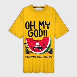 Женская длинная футболка Oh my God!