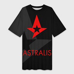 Футболка женская длинная Astralis: Black Style, цвет: 3D-принт